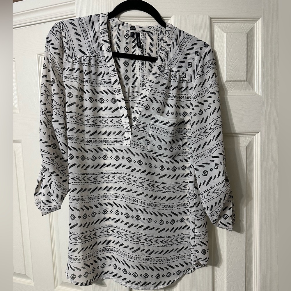 Maurice Large 3/4 sleeve popover blouse